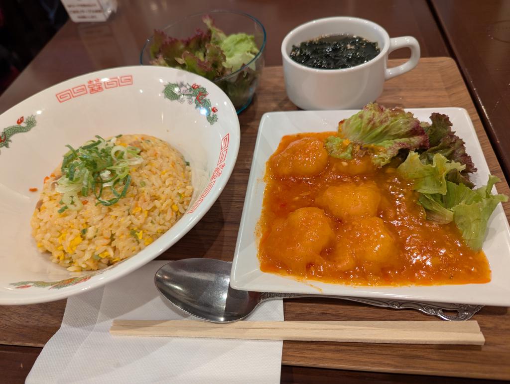 香香エビチリ定食🦐
