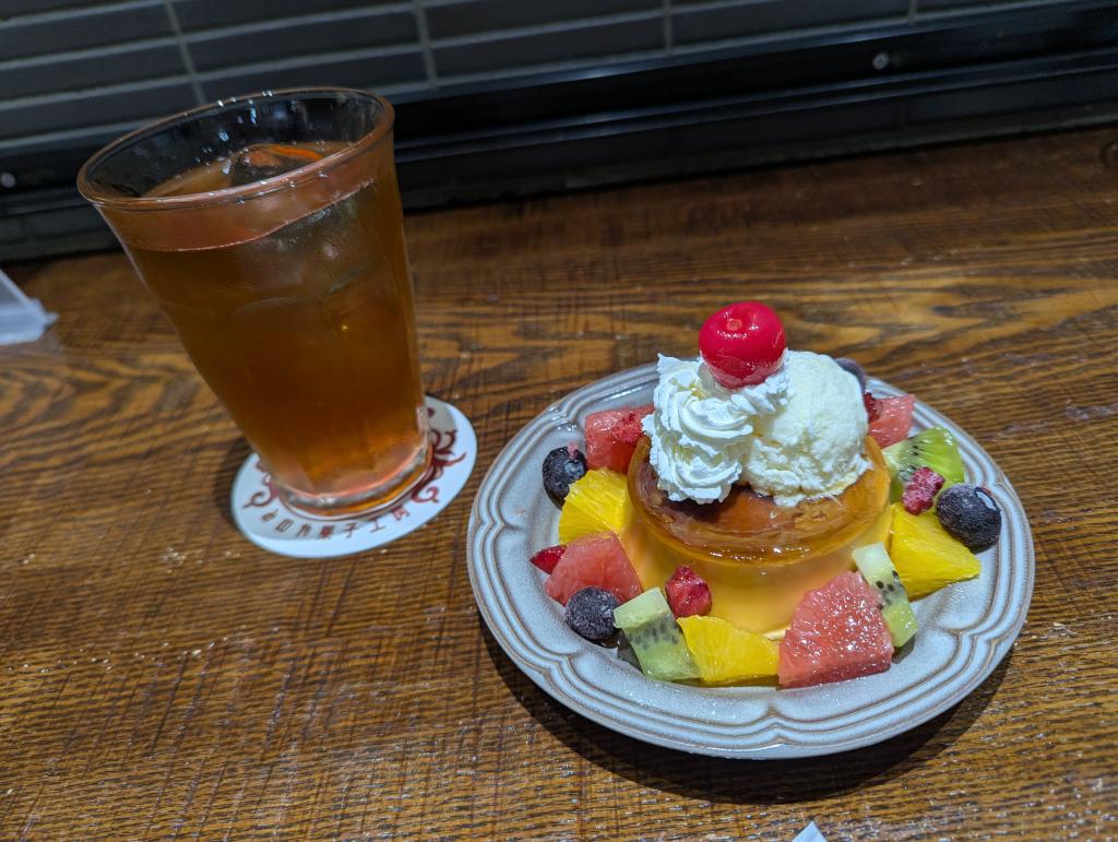 プリン・ア・ラ・モード🍮とアールグレイ🫖