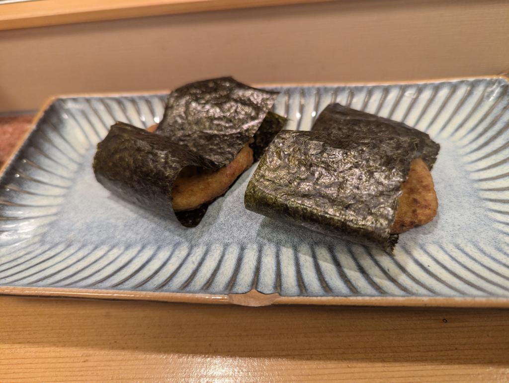 蓮根の練り物?の磯部焼き