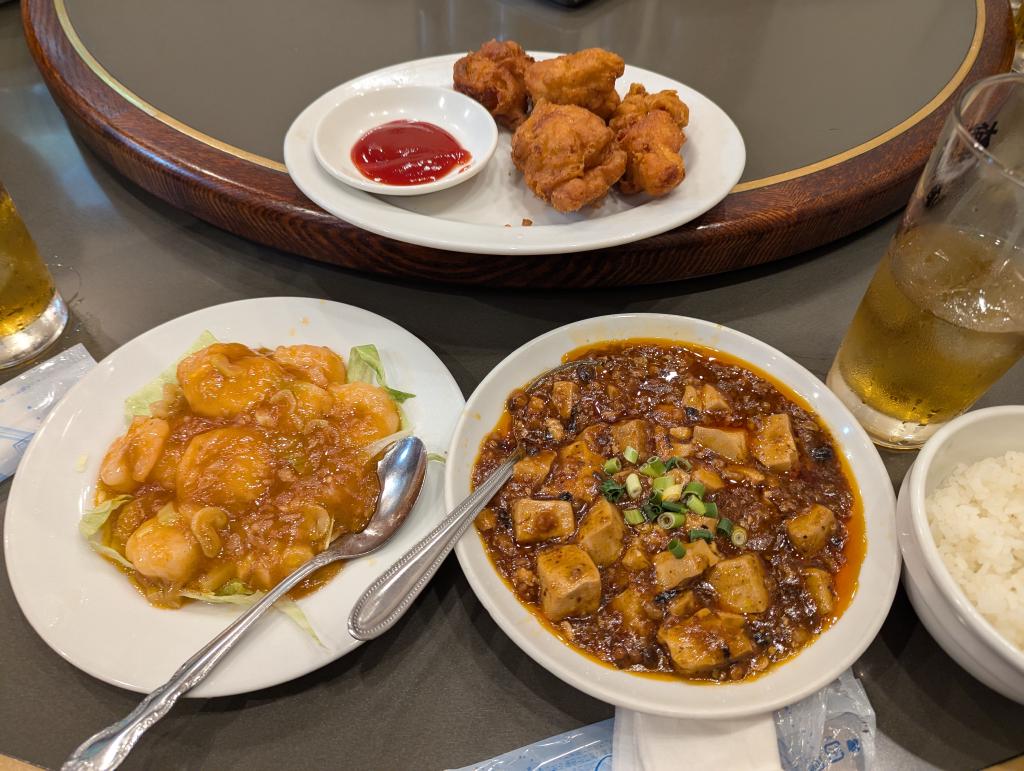 麻婆豆腐＆唐揚げ＆エビチリ