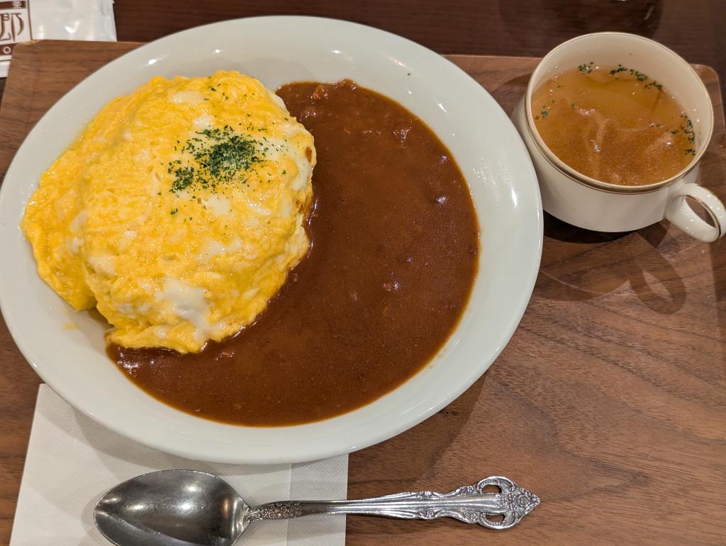 カレーオムライス+ハンバーグ